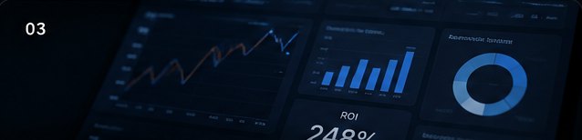 Business analytics dashboard showing ROI growth