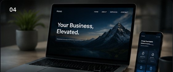 Modern responsive website design on laptop and phone